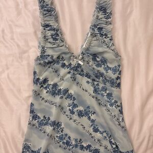 Hippie Rose Blue and White Floral Dress